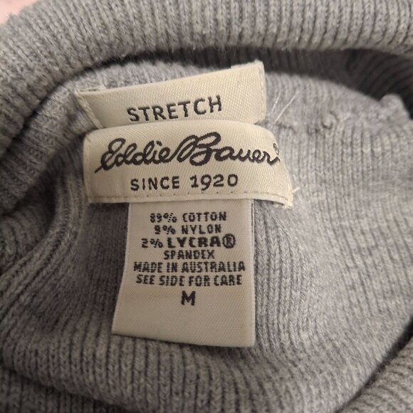 Eddie Bauer Gray & Dark Charcoal Stretch Turtleneck Sweater Womens M - Picture 4 of 4